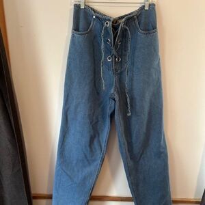 Andrew's Blues Vintage drawstring front back zip flare leg, size 14